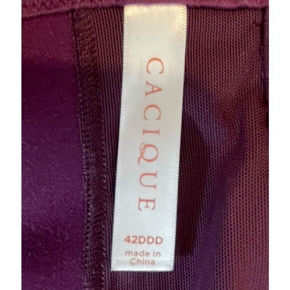 Cacique Lane Bryant Bra Lightly Lined Balconette Underwire Size 42DDD Maroon NWT - Picture 11 of 14